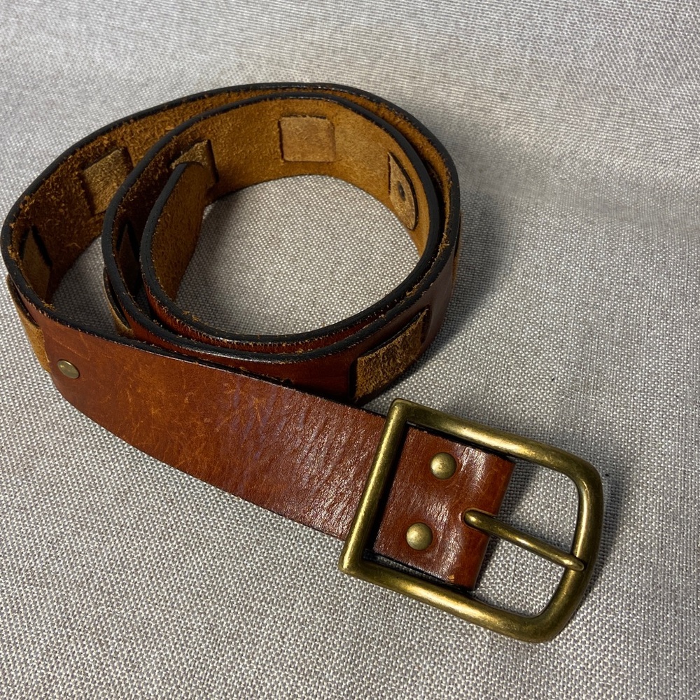 J.Crew Brown Leather Men's Belt. Size 32